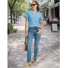 image:imageMAGCOMSEN Womens Polo Shirts Short Sleeve V Neck Collared Golf Shirts UPF 50 Quick Dry Work Casual Summer TopsSkyblue