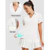 image:imageMAGCOMSEN Womens Polo Shirts Short Sleeve V Neck Collared Golf Shirts UPF 50 Quick Dry Work Casual Summer TopsWhite