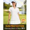 image:imageMAGCOMSEN Womens Polo Shirts Short Sleeve V Neck Collared Golf Shirts UPF 50 Quick Dry Work Casual Summer TopsWhite