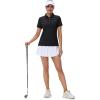image:imageMAGCOMSEN Womens Polos Golf Shirts Short Sleeve UPF 50 Collared Shirt Quick Dry Tennis Work Athletic Tops03black