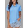 image:imageMAGCOMSEN Womens Polos Golf Shirts Short Sleeve UPF 50 Collared Shirt Quick Dry Tennis Work Athletic Tops05falls Blue