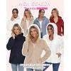 image:imageMAGCOMSEN Womens Sherpa Jacket Zip Up Hoodie Fuzzy Teddy Coat with Zipper Pockets Lightweight Fleece Lined Warm Winter Coat