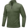 image:imageMAGCOMSEN Mens Quarter Zip Pullover Fleece Lined Long Sleeve Golf Shirts 14 Zip Thermal Running Athletic SweatshirtsGreen