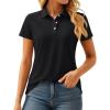 image:imageMAGCOMSEN Womens Polos Golf Shirts Short Sleeve UPF 50 Collared Shirt Quick Dry Tennis Work Athletic Tops03black