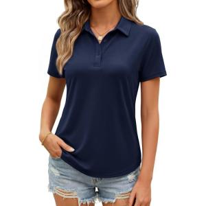 image:imageMAGCOMSEN Womens Polo Shirts Short Sleeve UPF 50 Golf Collared Shirt for Work Quick Dry Tennis Top Moisture WickNavy