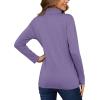 image:imageMAGCOMSEN Athletic Shirts Women Long Sleeve Shirts Fleece Shirts Running Pullover Workout Shirts Hiking Shirts for Women Violet L