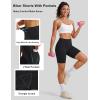 image:imageMAGCOMSEN Biker Shorts Women 8 No Front Seam Tummy Control Spandex Shorts with Pockets High Waisted Yoga Workout GymBlack