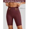 image:imageMAGCOMSEN Biker Shorts Women 8 No Front Seam Tummy Control Spandex Shorts with Pockets High Waisted Yoga Workout GymBurgundy