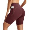 image:imageMAGCOMSEN Biker Shorts Women 8 No Front Seam Tummy Control Spandex Shorts with Pockets High Waisted Yoga Workout GymBurgundy