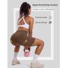 image:imageMAGCOMSEN Biker Shorts Women 8 No Front Seam Tummy Control Spandex Shorts with Pockets High Waisted Yoga Workout GymDarkbrown