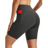image:imageMAGCOMSEN Biker Shorts Women 8 No Front Seam Tummy Control Spandex Shorts with Pockets High Waisted Yoga Workout GymDarkgrey
