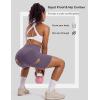image:imageMAGCOMSEN Biker Shorts Women 8 No Front Seam Tummy Control Spandex Shorts with Pockets High Waisted Yoga Workout GymDarkpurple