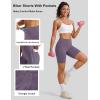 image:imageMAGCOMSEN Biker Shorts Women 8 No Front Seam Tummy Control Spandex Shorts with Pockets High Waisted Yoga Workout GymDarkpurple