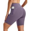 image:imageMAGCOMSEN Biker Shorts Women 8 No Front Seam Tummy Control Spandex Shorts with Pockets High Waisted Yoga Workout GymDarkpurple