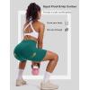 image:imageMAGCOMSEN Biker Shorts Women 8 No Front Seam Tummy Control Spandex Shorts with Pockets High Waisted Yoga Workout GymEmerald Green