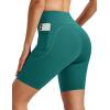 image:imageMAGCOMSEN Biker Shorts Women 8 No Front Seam Tummy Control Spandex Shorts with Pockets High Waisted Yoga Workout GymEmerald Green