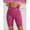 image:imageMAGCOMSEN Biker Shorts Women 8 No Front Seam Tummy Control Spandex Shorts with Pockets High Waisted Yoga Workout GymHot Pink