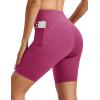 image:imageMAGCOMSEN Biker Shorts Women 8 No Front Seam Tummy Control Spandex Shorts with Pockets High Waisted Yoga Workout GymHot Pink