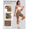 image:imageMAGCOMSEN Biker Shorts Women 8 No Front Seam Tummy Control Spandex Shorts with Pockets High Waisted Yoga Workout GymLight Coffee