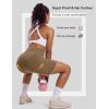 image:imageMAGCOMSEN Biker Shorts Women 8 No Front Seam Tummy Control Spandex Shorts with Pockets High Waisted Yoga Workout GymLight Coffee