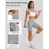 image:imageMAGCOMSEN Biker Shorts Women 8 No Front Seam Tummy Control Spandex Shorts with Pockets High Waisted Yoga Workout GymLightgrey