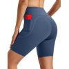 image:imageMAGCOMSEN Biker Shorts Women 8 No Front Seam Tummy Control Spandex Shorts with Pockets High Waisted Yoga Workout GymSkyblue