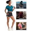 image:imageMAGCOMSEN Ladies Summer Tops Short Sleeve Workout Active Wear Plain Vneck Shirt Travel Tee Undershirts Peacock Blue L