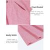 image:imageMAGCOMSEN Long Sleeve Cotton Shirt for Men Henley Shirts Summer Casual Shirt with Pocket Three Button Placket Fall Tshirts Grey PinkM