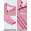 image:imageMAGCOMSEN Long Sleeve Cotton Shirt for Men Henley Shirts Summer Casual Shirt with Pocket Three Button Placket Fall Tshirts Grey PinkM