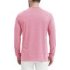 image:imageMAGCOMSEN Long Sleeve Cotton Shirt for Men Henley Shirts Summer Casual Shirt with Pocket Three Button Placket Fall Tshirts Grey PinkM