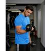 image:imageMAGCOMSEN Mens Short Sleeve Dry Fit Shirts Workout Gym Mesh Shirt Athletic Running Lightweight Performance TshirtAzure