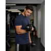 image:imageMAGCOMSEN Mens Short Sleeve Dry Fit Shirts Workout Gym Mesh Shirt Athletic Running Lightweight Performance TshirtNavy