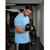 image:imageMAGCOMSEN Mens Short Sleeve Dry Fit Shirts Workout Gym Mesh Shirt Athletic Running Lightweight Performance TshirtSkyblue