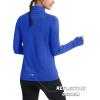 image:imageMAGCOMSEN Quarter Zip Pullover Women Fleece Shirt Thermal Long Sleeve Athletic Running Tops Thumb HoleColoured Blue