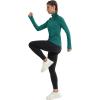 image:imageMAGCOMSEN Quarter Zip Pullover Women Fleece Shirt Thermal Long Sleeve Athletic Running Tops Thumb HoleEmerald Green