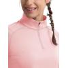 image:imageMAGCOMSEN Quarter Zip Pullover Women Fleece Shirt Thermal Long Sleeve Athletic Running Tops Thumb HoleLight Pink