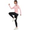 image:imageMAGCOMSEN Quarter Zip Pullover Women Fleece Shirt Thermal Long Sleeve Athletic Running Tops Thumb HoleLight Pink