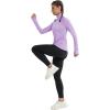 image:imageMAGCOMSEN Quarter Zip Pullover Women Fleece Shirt Thermal Long Sleeve Athletic Running Tops Thumb HoleLight Purple