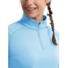 image:imageMAGCOMSEN Quarter Zip Pullover Women Fleece Shirt Thermal Long Sleeve Athletic Running Tops Thumb HoleLight Sky Blue