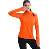 image:imageMAGCOMSEN Quarter Zip Pullover Women Fleece Shirt Thermal Long Sleeve Athletic Running Tops Thumb HoleOrange