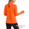image:imageMAGCOMSEN Quarter Zip Pullover Women Fleece Shirt Thermal Long Sleeve Athletic Running Tops Thumb HoleOrange