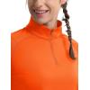 image:imageMAGCOMSEN Quarter Zip Pullover Women Fleece Shirt Thermal Long Sleeve Athletic Running Tops Thumb HoleOrange