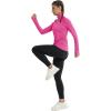 image:imageMAGCOMSEN Quarter Zip Pullover Women Fleece Shirt Thermal Long Sleeve Athletic Running Tops Thumb HoleRose Red