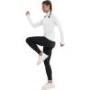 image:imageMAGCOMSEN Quarter Zip Pullover Women Fleece Shirt Thermal Long Sleeve Athletic Running Tops Thumb HoleWhite