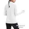 image:imageMAGCOMSEN Quarter Zip Pullover Women Fleece Shirt Thermal Long Sleeve Athletic Running Tops Thumb HoleWhite
