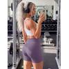 image:imageMAGCOMSEN Womens Biker Shorts 5 Pockets No Front Seam High Waisted Tummy Control Yoga Gym Workout ShortsDark Purple