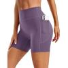image:imageMAGCOMSEN Womens Biker Shorts 5 Pockets No Front Seam High Waisted Tummy Control Yoga Gym Workout ShortsDark Purple