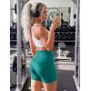 image:imageMAGCOMSEN Womens Biker Shorts 5 Pockets No Front Seam High Waisted Tummy Control Yoga Gym Workout ShortsEmerald Green