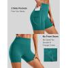 image:imageMAGCOMSEN Womens Biker Shorts 5 Pockets No Front Seam High Waisted Tummy Control Yoga Gym Workout ShortsEmerald Green