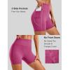 image:imageMAGCOMSEN Womens Biker Shorts 5 Pockets No Front Seam High Waisted Tummy Control Yoga Gym Workout ShortsHot Pink